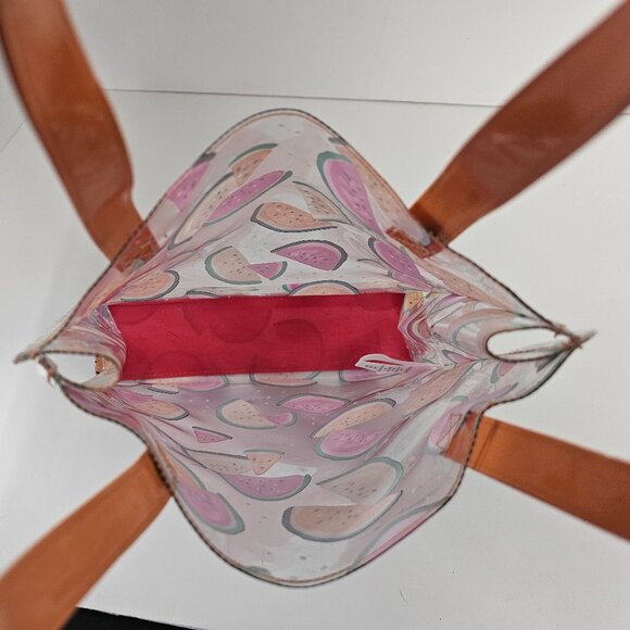 Gymboree Plastic Mini Tote Fruit Watermelon Print Clear Kidcore Twee School - Picture 6 of 9